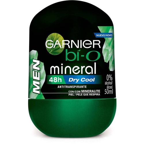 Desodorante Roll-on Bí-O Mineral Dry Cool Masculino 50ml - Garnier