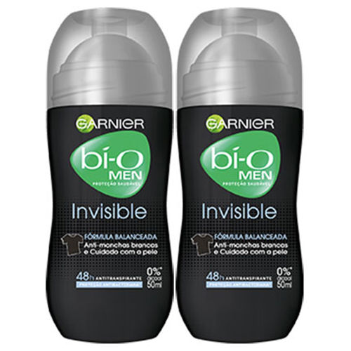 Desodorante Roll On Bí-o Mineral Invisibilidade Masculino 2 X 50 Ml com 40% Desconto 2 Unidades