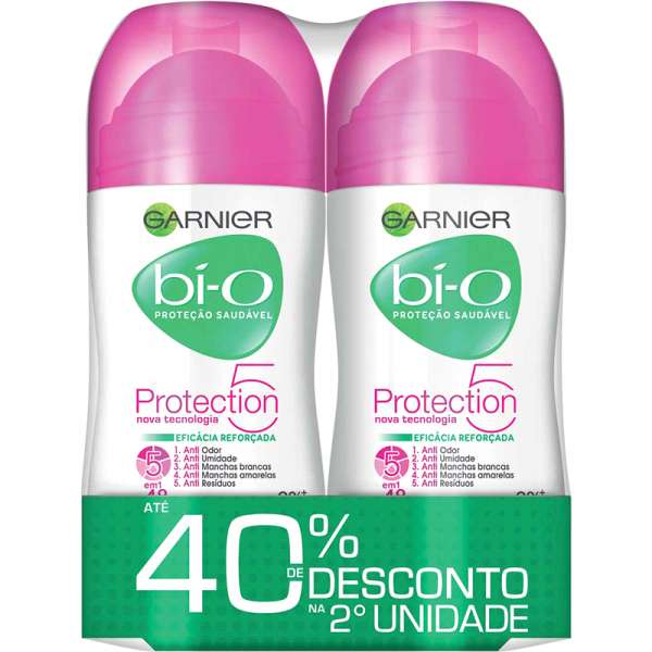 Desodorante Roll On Bí-O Protection 5 Women Mini 50ml 2 Unidades, com 40 Desconto 2ª Unidade - Bi-o