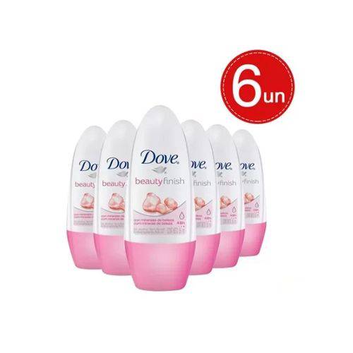 Desodorante Roll On Dove Beauty Finish 50ml 6 Unidades