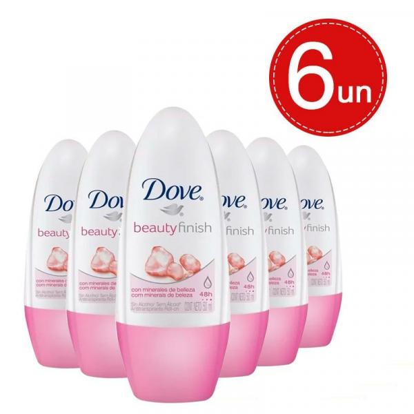 Desodorante Roll On Dove Beauty Finish 50ml Leve 6 Pague 4