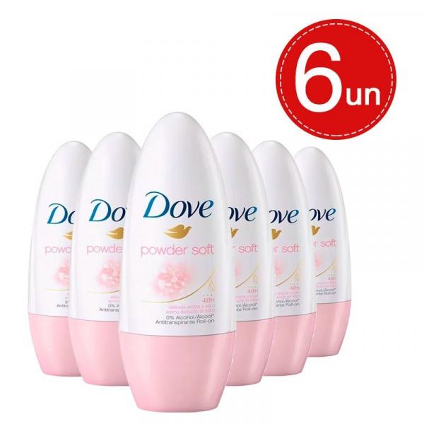 Desodorante Roll On Dove Powder Soft 50ml Leve 6 Pague 4