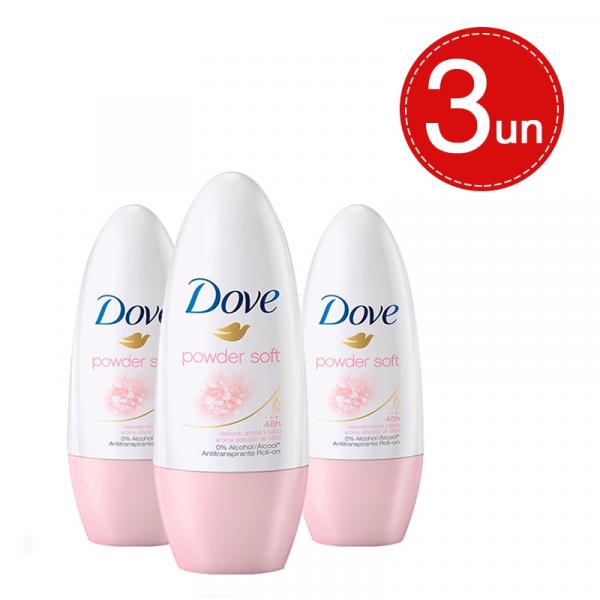 Desodorante Roll On Dove Powder Soft 50ml Leve 3 Pague 2