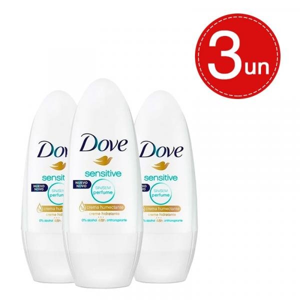 Desodorante Roll On Dove Sem Perfume 50ml Leve 3 com 20 Off