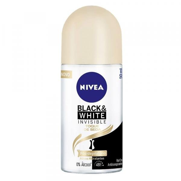 Desodorante Roll-On Feminino Nivea Black White Invisible Toque de Seda 50ml