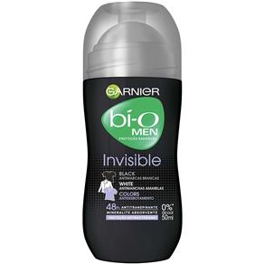 Desodorante Roll On Garnier Bí-O Invisible Black White Colors Masculino – 50ml