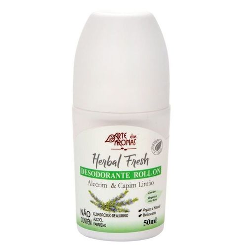 Desodorante Roll-on Herbal Fresh Alecrim e Capim Limão Arte dos Aromas - 50ml