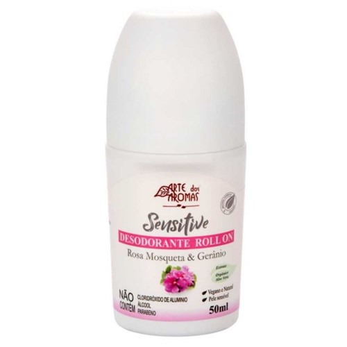 Desodorante Roll On Natural e Vegano Rosa Mosqueta & Gerânio 50Ml - Arte dos Aromas