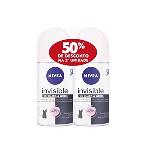 Desodorante Roll On Nívea Invisible Black & White Feme 2 Und 50% Off