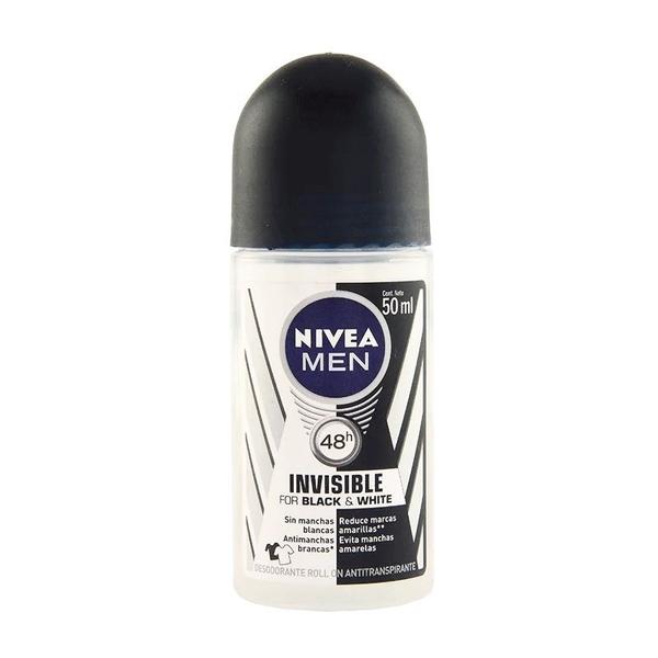 Desodorante Roll On Nivea Masculino Black & White Invisible - 6759