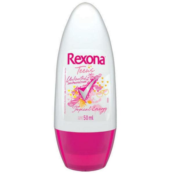 Desodorante Roll-on Rexona 50ml Feminino Teens Tropical Energy - Sem Marca