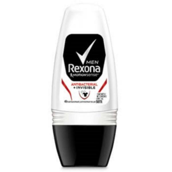 Desodorante Roll-on Rexona 50ml Masc Invisible Antibacterial - Sem Marca
