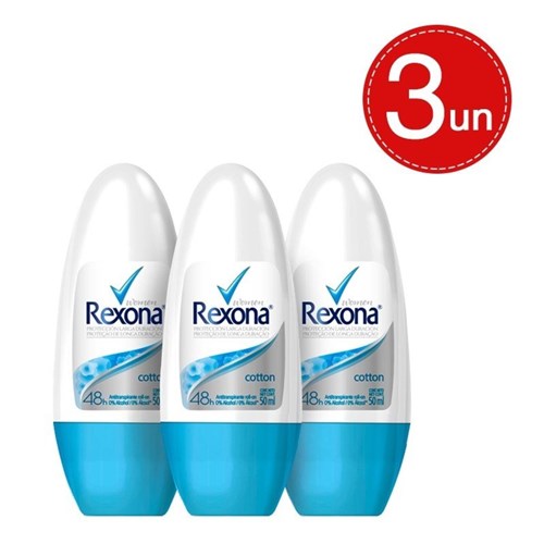 Desodorante Roll On Rexona Cotton 50Ml Leve 3 Pague 2