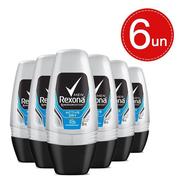 Desodorante Roll On Rexona Men Active Dry 50ml Leve 6 Pague 3