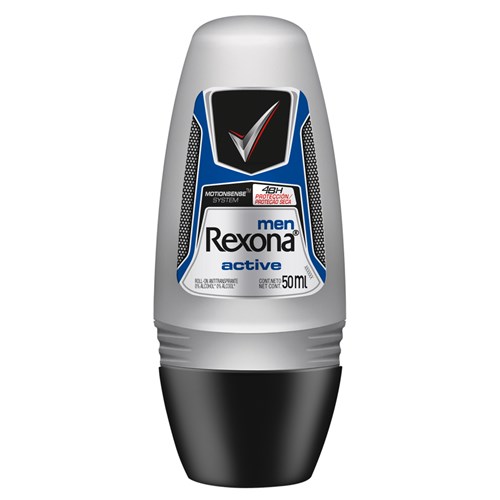 Desodorante Roll-On Rexona Motion Sense Active Dry Azul Masculino 50Ml/53G