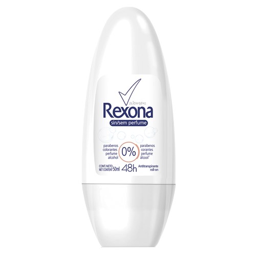 Desodorante Roll-On Rexona Motion Sense Sem Fragrância Feminino 50Ml/53G