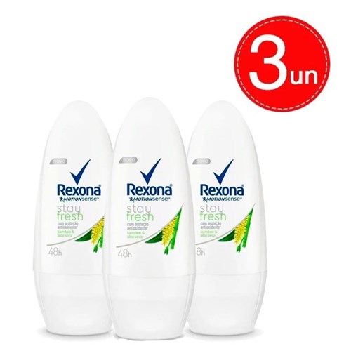Desodorante Roll On Rexona Stay Fresh Bamboo 50Ml Leve 3 Pague 2