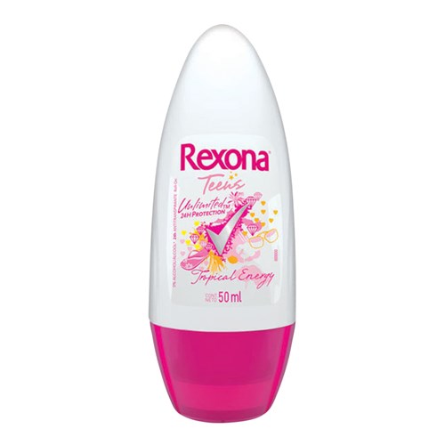 Desodorante Roll-On Rexona Teens Tropical Energy Feminino 50Ml/53G