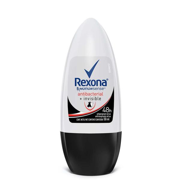 Desodorante Roll On Rexona Women Antibacteriano Invisible - 50ml