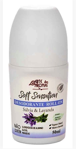 Desodorante Roll On Sálvia Lavanda 50ml Arte dos Aromas