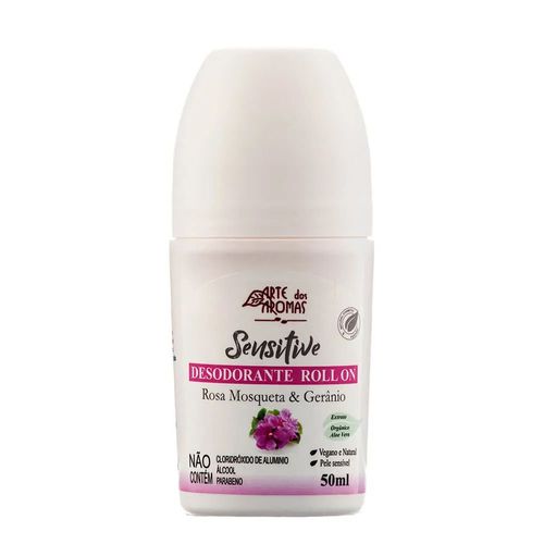Desodorante Roll-on Sensitive Rosa Mosqueta e Gerânio Arte dos Aromas - 50ml