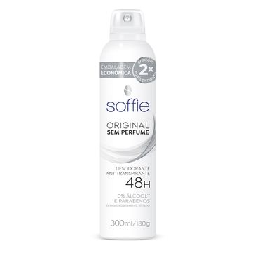 Desodorante Soffie Original Antitranspirante Sem Perfume Aerosol 300ml