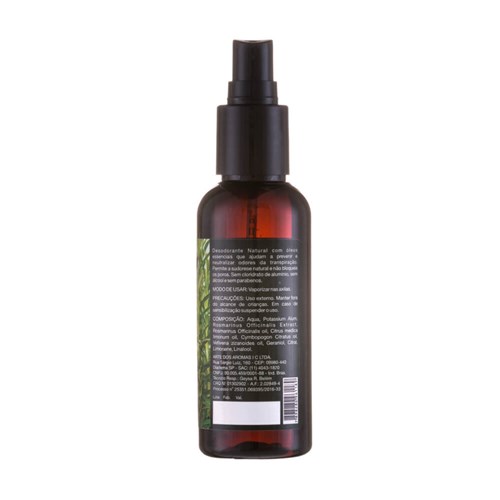 Desodorante Spray Natural Alecrim & Capim-Limão 120Ml - Arte dos Aromas