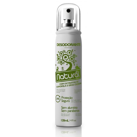 Desodorante Spray Natural e Vegano de Camomila e Erva Cidreira 120Ml - Contente Suavetex