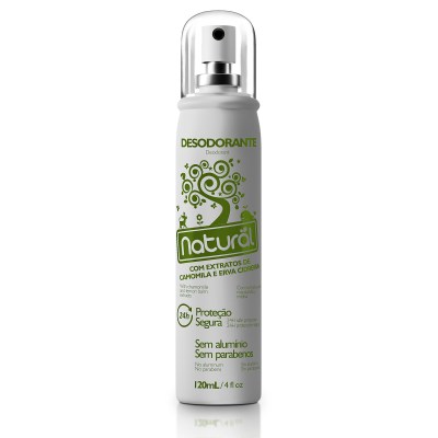 Desodorante Spray Natural Vegano com Camomila e Erva Cidreira Natural 120 Ml