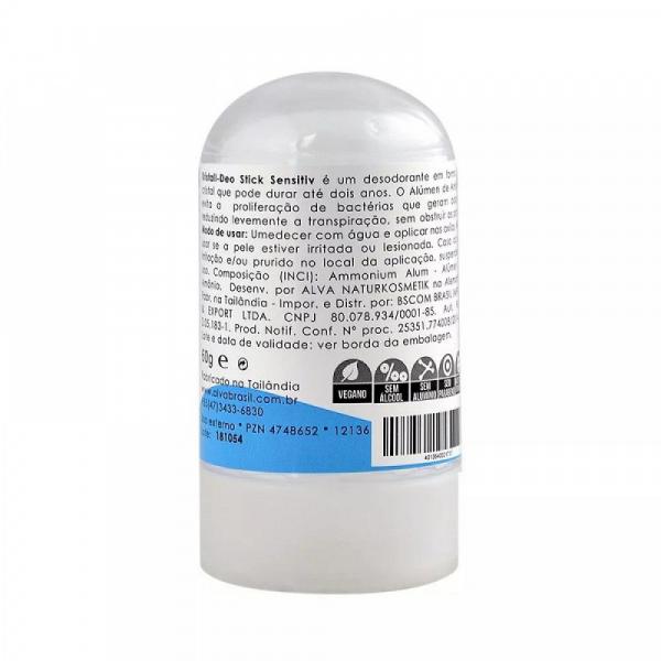 Desodorante Stick Cristal Natural e Vegano Sem Alumínio e Parabenos 60g Alva
