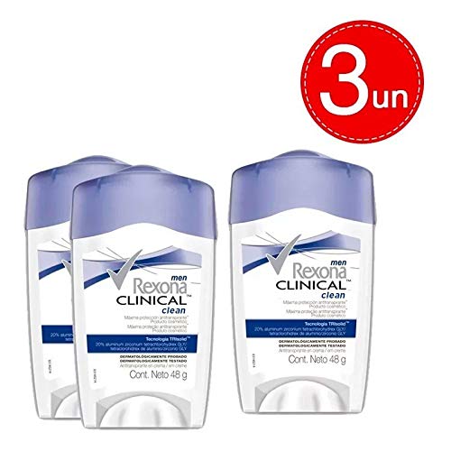 Desodorante Stick Rexona Clinical Men 45g - 3 Unidades