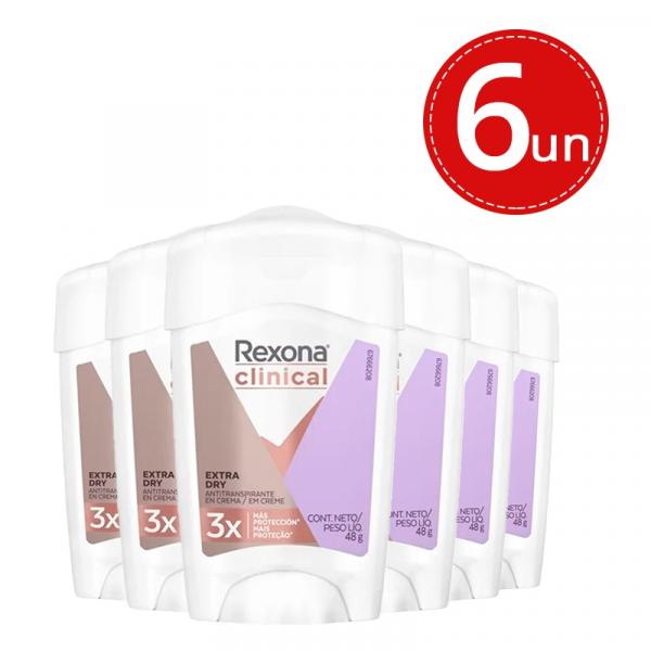 Desodorante Stick Rexona Clinical Women Extra Dry - 6 Unidades