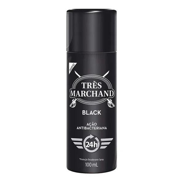 Desodorante Tres Marchand Spray 100ml Black C/3