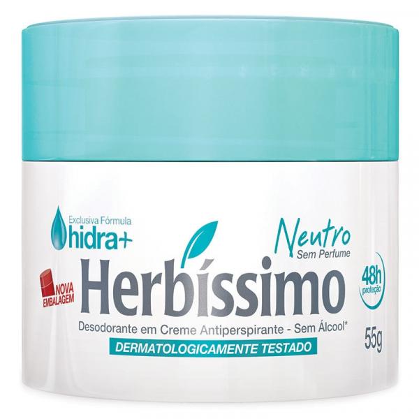 Desodorante Creme Herbissimo Neutro 55g C/12 Unidades - Dana