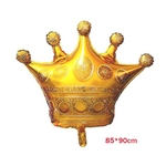 Detalhes no 10pc Tamanho Grande Gold Crown Foil Balloons Princesa Príncipe Baby Shower Primeira Parte Bachelorette aniversário
