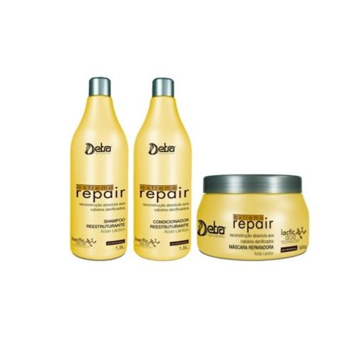 Detra Trio Extreme Repair Grandes - Shampoo 1,5lt + Condicionador 1,5lt + Máscara 400gr