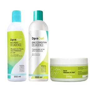 Deva Curl Decadence Kit Shampoo no Poo (355ml) e Condicionador One (355ml) e Máscara Heave (250ml)