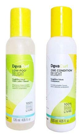 Deva Curl Delight Duo Kit Shampoo Low Poo (120ml) e Condicionador One (120ml)