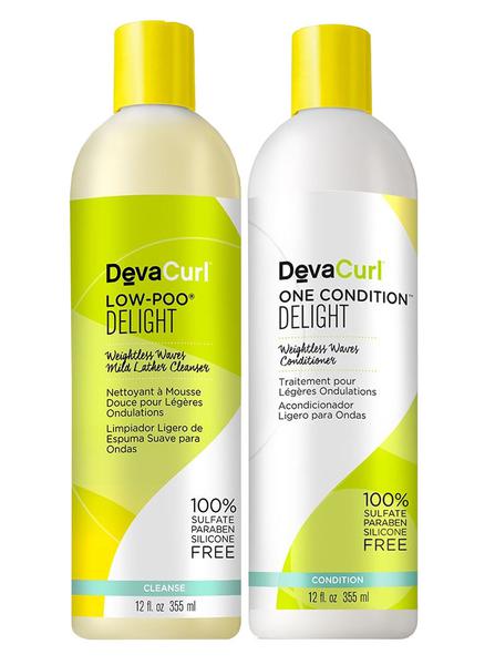 Deva Curl Delight Duo Kit Shampoo Low Poo (355ml) e Condicionador One (355ml)
