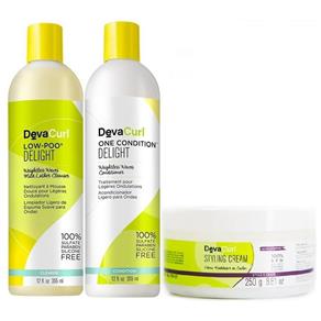 Deva Curl Delight Low Poo One Cond,styling Cream 250g