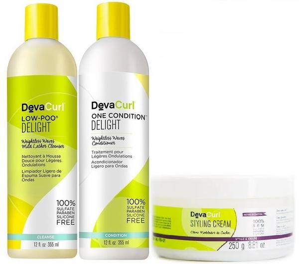 Deva Curl Delight Low Poo One Cond,styling Cream 250g