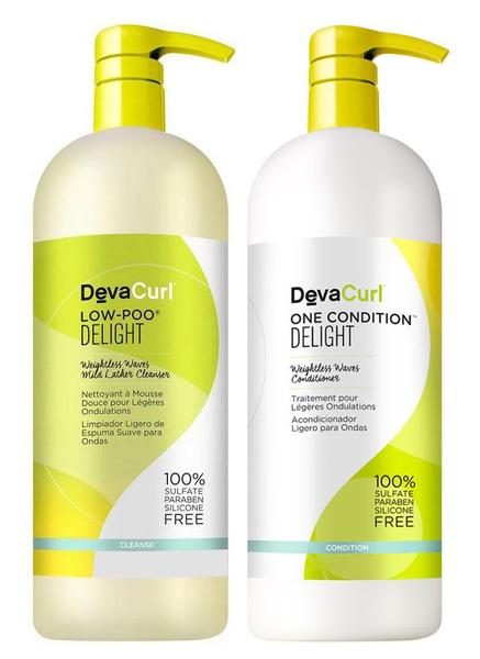 Deva Curl Delight Low Poo Shampoo (1000ml) e Condicionador (1000ml)