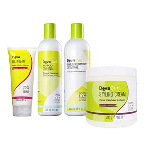 Deva Curl Kit no Poo One Condition Styling e Bleave In