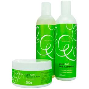 Deva Curl Kit Shampoo no Poo + Condicionador One Condition + Mascara Heave In Hair - 355ml + 355ml + 250g - 355ml + 355ml + 250g