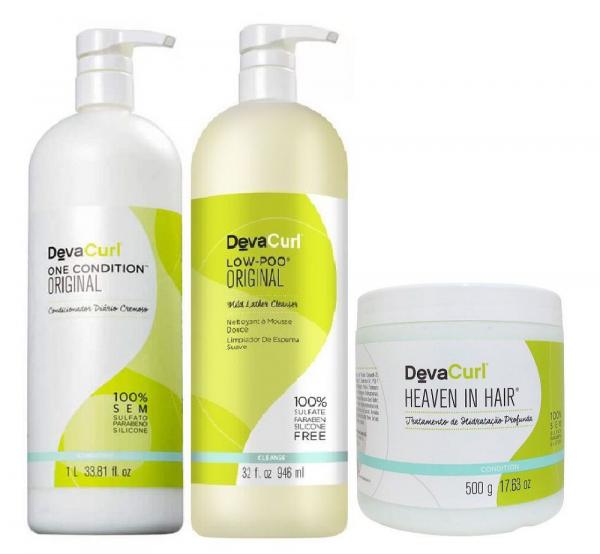 Deva Curl Low Poo One Condition 1000ml e Heaven In Hair 500g