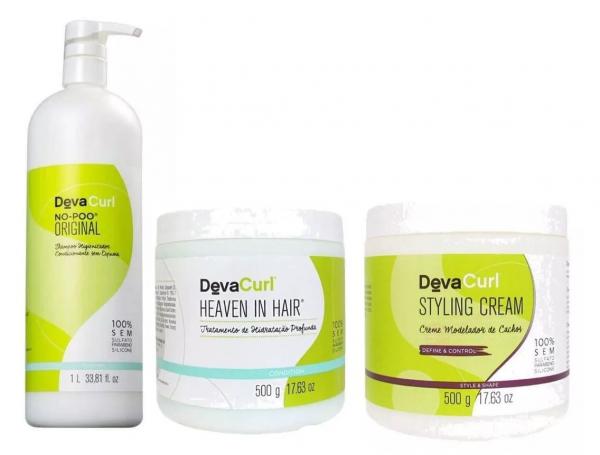 Deva Curl No Poo Original 1000ml, Styling Cream E Heaven Hair 500g
