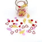 Dia Detalhes no Wine 15G vidro pêssego dos corações do amor Acessório Wedding Confetti dos Namorados