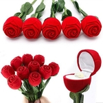 Dia dos Namorados Reunindo Stylish Chic rígido Propor Jewelry Box Rosa com folhas de jóias caixa do