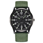 Men Boy Round Dial Nylon Strap Band Military Date Quartz Wrist Watch Gift