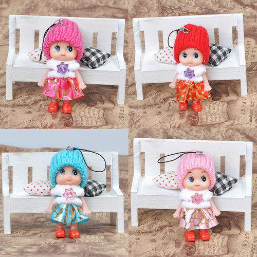 Diamante Cute Baby Dolls Pendant Bag Handbag Keychain Chaveiro Toy presente pingentes